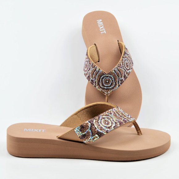 Mixit Shoes - New! Mixit Rhinestone Embellished wedges Sandals